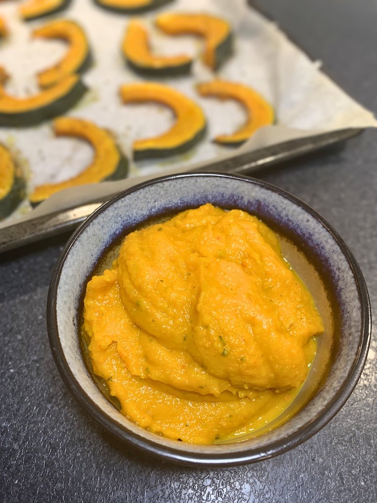 græskarpuré opskrift lavet på bagt græskar